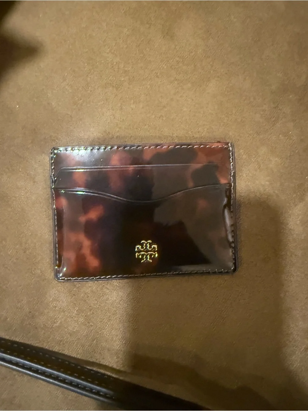 Tory Burch Brown Tortoiseshell Shoulder Bag with Matching Card Case